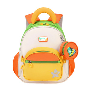 New Color Block Kindergarten <b>Backpack</b> for 3-5 Years Old, Cute Small <b>Backpack</b> for Boys & Girls, <b>School</b> & Outdoor Use - Product Image 1