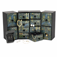 Boîte cadeau de luxe en carton avec tiroir pour cosmétiques, bijoux, bonbons, impression couleur personnalisée, 24 pièces, calendrier de l'avent de Noël 2026