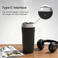 Diffuseur d'huiles essentielles ultrasonique portable de type C, humidificateur d'aromathérapie électrique pour voiture avec lumière colorée