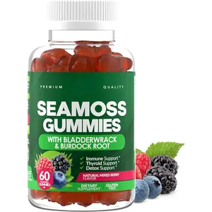 OEM ฉลากส่วนตัวมังสวิรัติทะเลมอสผู้ใหญ่เบอร์รี่ Gummies สําหรับอาหารเสริมเพื่อสุขภาพ