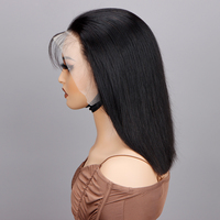 Perruque frontale HD sans colle, perruque bob vietnamienne droite, cheveux vierges bruts pré-épilés, perruques courtes en cheveux humains pour femmes noires
