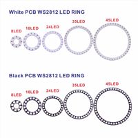 Bande lumineuse annulaire pleine couleur WS2812B 5050 avec circuit intégré, contrôle individuel par point, panneau circulaire Angel Eye, bande LED rigide IP20