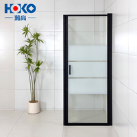 HOKO Ensemble de cabine de douche en verre trempé noir moderne 6mm 8mm 10mm avec cadre en aluminium cabines de douche pour hôtels