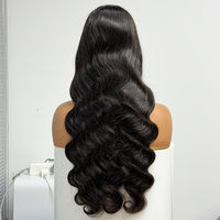Perruque Lace Frontale en Cheveux Humains Vietnamiens Bruts, Ondulée, Sans Colle, avec Dentelle HD, Vente en Gros pour Femmes Noires