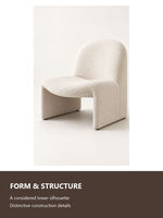 Fauteuil d'appoint Nordic Boucle, fauteuil lounge rembourré, profil bas incurvé, siège individuel pour salon, coin lecture