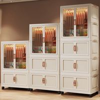 Armoire de rangement en plastique épaissi, pliable, écologique, sans assemblage, simple, pour salon