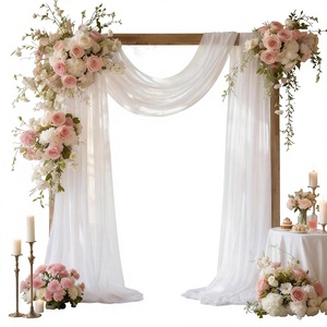 Tissu de drapage en mousseline transparente pour arche de mariage, 28"x19FT, toile de fond, origine Chine, pour cérémonie de mariage, fête d'anniversaire, rideau de plafond - Product Image 1