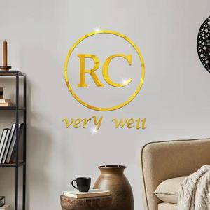 Round <b>Mirror</b> 70cm 60cm 50cm 40cm Size <b>Wall</b> Sticker Creative DIY Letter Logo <b>Wall</b> Sticker Home Decoration - Product Image 6