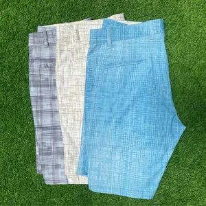 Custom Men's Clothing Golf Shorts Mesh 4 Way Stretch Slim Fit Pattern Sublimation Print Elastic Golf Shorts