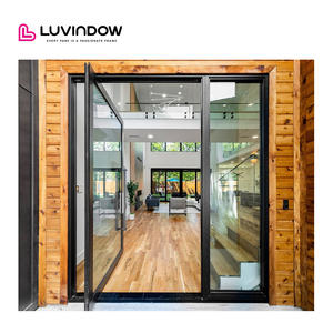 Luvindow - Porte pivotante principale en aluminium moderne et simple à bas <span class=keywords><strong>prix</strong></span>, fabrication chinoise, pour la maison - Product Image 2