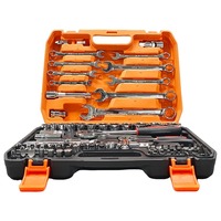 Meilleur prix, kit d'outils de réparation automobile portable de 82 pièces, outils de réparation automobile manuels, clé à cliquet à dégagement rapide, combinaison de clés