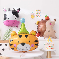 Ballons en aluminium animaux de la jungle, ballons Mylar tigre, ballons de dessin animé pour anniversaire d'enfants, fête prénatale, décoration murale, vente en gros