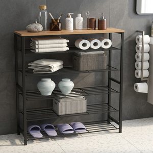 Estante de almacenamiento de 5 niveles para baño, estante metálico para baño, organizador de baño, estante de almacenamiento independiente, estante para el hogar - Product Image 3