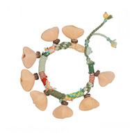 Natural Nut Shell Bracelets Percussion Accessories Musical Therapy Instruments Bell Waist Foot Chains for Yoga Zen Meditation