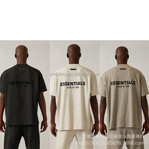 <span class=keywords><strong>Felpa</strong></span> floccata nera in Jersey 100% di marca alla moda Casual da <span class=keywords><strong>uomo</strong></span> a <span class=keywords><strong>maniche</strong></span> <span class=keywords><strong>corte</strong></span> con scritta allentata 230 grammi in tessuto da <span class=keywords><strong>uomo</strong></span> - Product Image 5