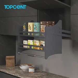Topcen Kitchen Cabinet Pull Down Elevator Rack Basket Kitchen Lift System Cabinet Lift Up And Down Pull Basket