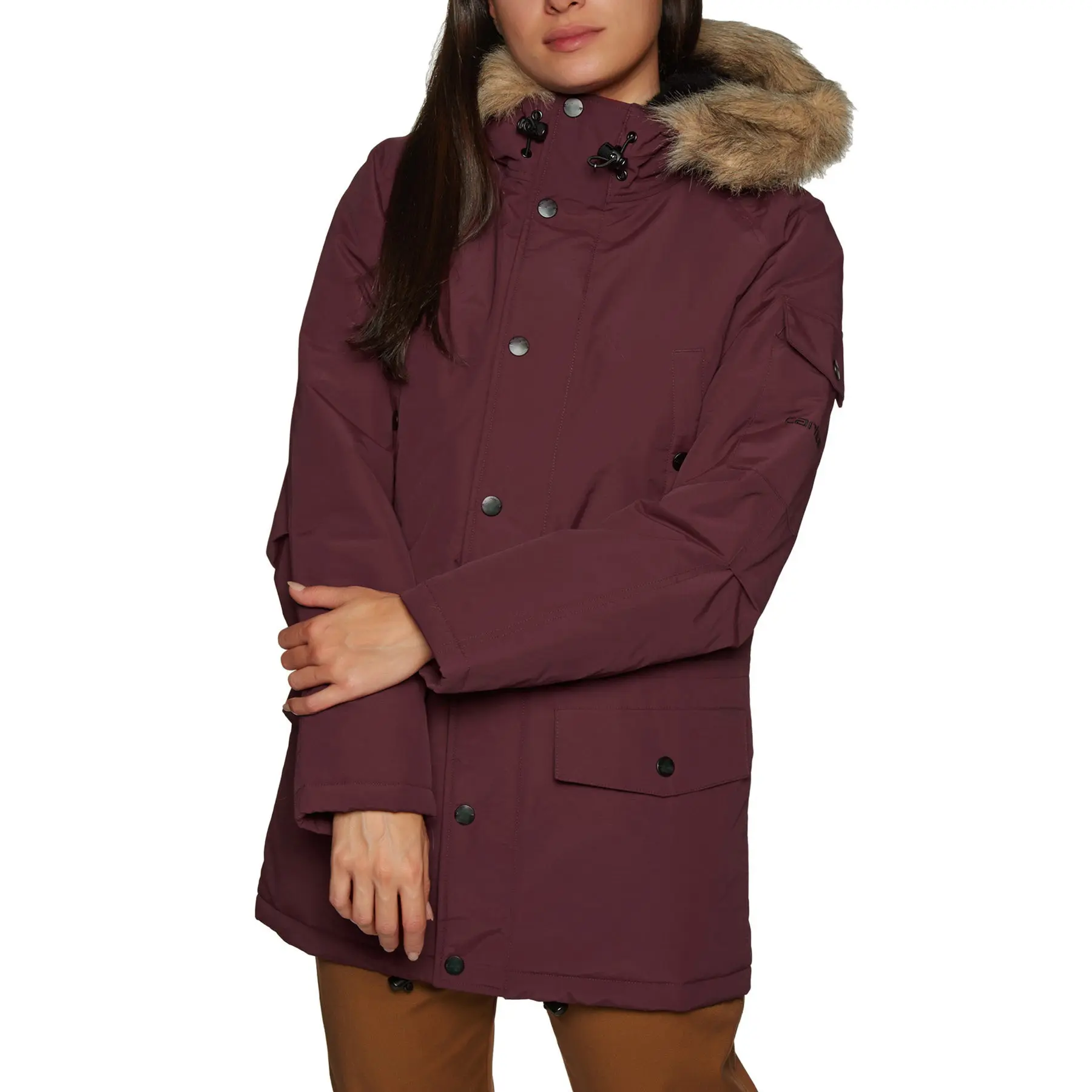 Parka personalizada de alta calidad para mujer, abrigo de plumón largo impermeable con capucha de piel