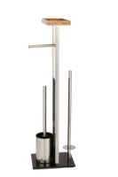 Porte-rouleau de brosse de toilette en verre noir multifonctionnel en acier inoxydable pour la salle de bain.
