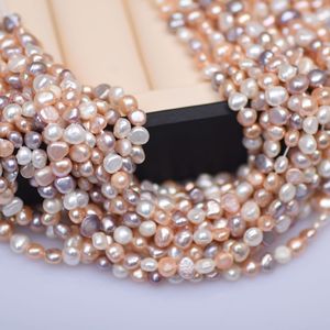 Perles d'eau douce naturelles de Zhuji, baroques, deux faces, couleur légère mélangée, perles semi-finies, collier pour femmes, vente en gros de perles - Product Image 3