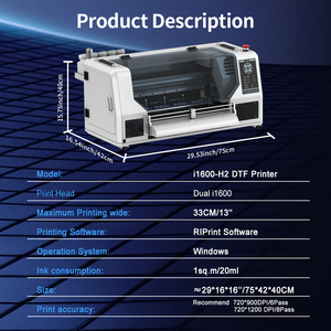 COLORSUN Nueva Impresora DTF I1600 de Alta Resolución 720*1200 DPI, Impresora DTF A3 para Camisetas, Sudaderas, Zapatos, Ropa Infantil Personalizada - Product Image 2