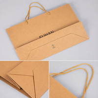 Sac de shopping en papier kraft imprimé sur mesure avec poignée en corde, sac de shopping en papier cadeau recyclable