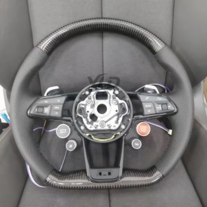 Volant YLD <span class=keywords><strong>S</strong></span> <span class=keywords><strong>Line</strong></span> en fibre de carbone semi-complète avec LED pour <span class=keywords><strong>Audi</strong></span> A3 A4 A5 A6 B7 8V B9 S3 S4 S5 RS3 RS4 RS5 RS6 RS7 C7 C8 Q5 Q7 - Product Image 2