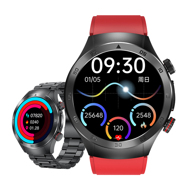 2024 Smart Watch Amoled Round Health Monitor Watches Ecg Sos BT Call Blood Pressure Smartwatch With Android Ios