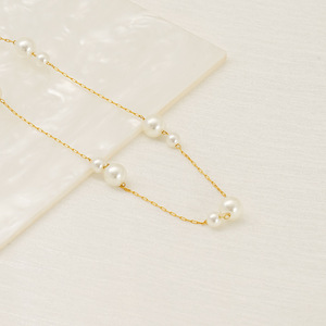 Zogxin Pearl Necklace 18K Gold Plated Geometric Clavicle Chain For Women Party Jewelry - Product Image 3