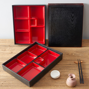 Nueva lonchera estilo chino con diseño de madera japonesa, lonchera tipo cantina, caja para sushi, lonchera nutritiva de 6 compartimentos, a prueba de fugas - Product Image 1