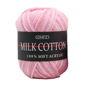 थोक 3PLY दूध कपास रोलिंग रंगे crochet यार्न बच्चे और बच्चों के लिए