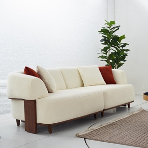 Juego de sofá cama moderno de tres asientos convertible Jaguar, patas de Metal, tela de chenilla resistente a las manchas, cómodo almacén de espuma suave - Product Image 6