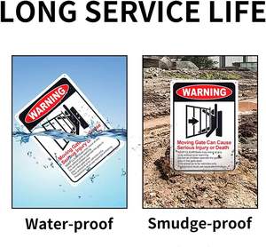 Panneau de sécurité en aluminium pour portail mobile, taille personnalisée, avertissement de danger grave et de décès, sécurité des portes et fenêtres, 'Restez hors de la zone' - Product Image 3