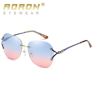 Aoron-gafas de sol polarizadas de gran tamaño para mujer, a la moda, sin montura, América, Canadá, A587
