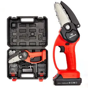 Bán Buôn 21V Lithium Battery Hướng Dẫn Bar Chain Saw Phụ Kiện Gỗ Cắt 4 Inch 2 Thì Cordless Cưa Công Cụ Điện