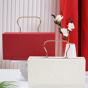 High-End Portable Embossed Rose <strong>Wedding</strong> <strong>Gift</strong> <strong>Box</strong> for Bridesmaids Valentine's Day &amp; March 8th Women's Day Made From Durable Paper - Product Image 4
