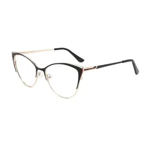 Высококачественные пластинчатые оптические очки оптом универсальные полноразмерные листовые металлические очки для мужчин и женщин