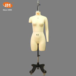 Mannequin de couture demi-corps réglable pour <span class=keywords><strong>femme</strong></span> JUN MEI (taille 10) en fibre de verre avec support de <span class=keywords><strong>buste</strong></span> pour la confection de vêtements - Product Image 1