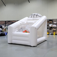 Panier de basket gonflable blanc en PVC pour jeu de tir, écologique, pour extérieur, location commerciale, fêtes et carnavals