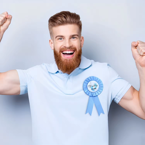 <span class=keywords><strong>Papa</strong></span> à être fer blanc Badge broche bébé douche nouveau <span class=keywords><strong>papa</strong></span> cadeaux sexe révèle fête bébé bricolage rose Rosette bouton bébé célébration - Product Image 2