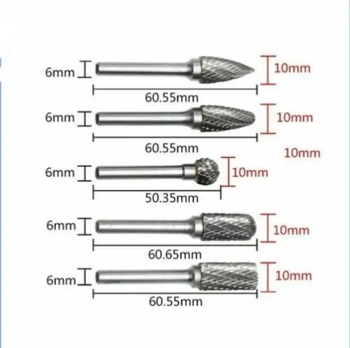 Carbide Burr Tree Shape Double Cut Tungsten Carbide Rotary File Cutting Burs Tool Rotary Drill Die Grinder Bits XZC