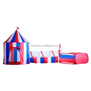 Tente de jeu princesse à rayures pour enfants 3pc Sports Toy Ball Pit avec World Playhouse pour garçons et filles - Product Image 1