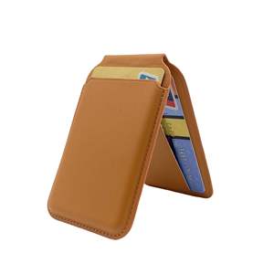 댐핑 힌지 마그네틱 스탠드 카드 홀더, RFID 차단 비건 가죽 지갑, MagSafe 호환 - Product Image 5