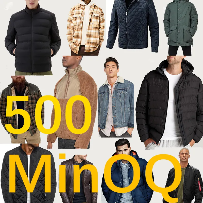 HPPro 300-800MOQ/Per Style Stock Clothing Garment Stock Lot Whole Cancled Garments Stocks Men's quilted jacket