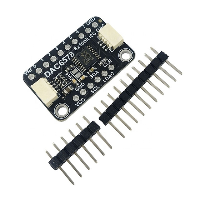 DAC6578 8-Channel 10-Bit I2C DAC Breakout Board with 3.3V/5V Logic, Compatible with Plug-and-Play I2C Connectors (JST SH 1mm)