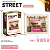 Kits de jouets en plastique à assembler soi-même Micro World Miniature Scene, 6 thèmes, 24 modèles avec lumières, décoration intérieure, jeu d'imitation, cadeau