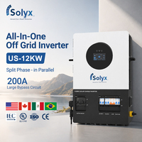 Invertisseur de stockage d'énergie domestique UL1741 12KW à phase divisée, 6 unités en parallèle, 200A, avec circuit de bypass large, pour usage résidentiel et agricole