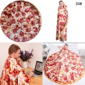 Couverture à pizza double face drôle réaliste nourriture taille <span class=keywords><strong>adulte</strong></span> couverture pizza jeter couverture ronde pour lit canapé pique-nique - Product Image 2