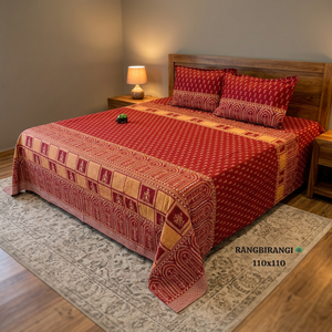 RANGBIRANGI <b>Bedspread</b> Set 110x110 Discharge Print Cotton Coverlet 3 Pcs Traditional Chinese Style Home Use - Product Image 2