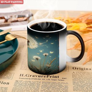 Blank Mug Frosted Black 11oz <b>Ceramic</b> Heat Sensitive Color Changing <b>Cup</b> - Product Image 5