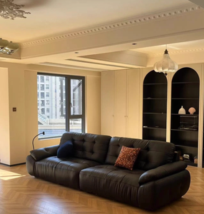 <span class=keywords><strong>Canapé</strong></span> en <span class=keywords><strong>cuir</strong></span> véritable ODM/OEM, style vintage américain, salon, multifonctionnel, cadre en bois massif - Product Image 4